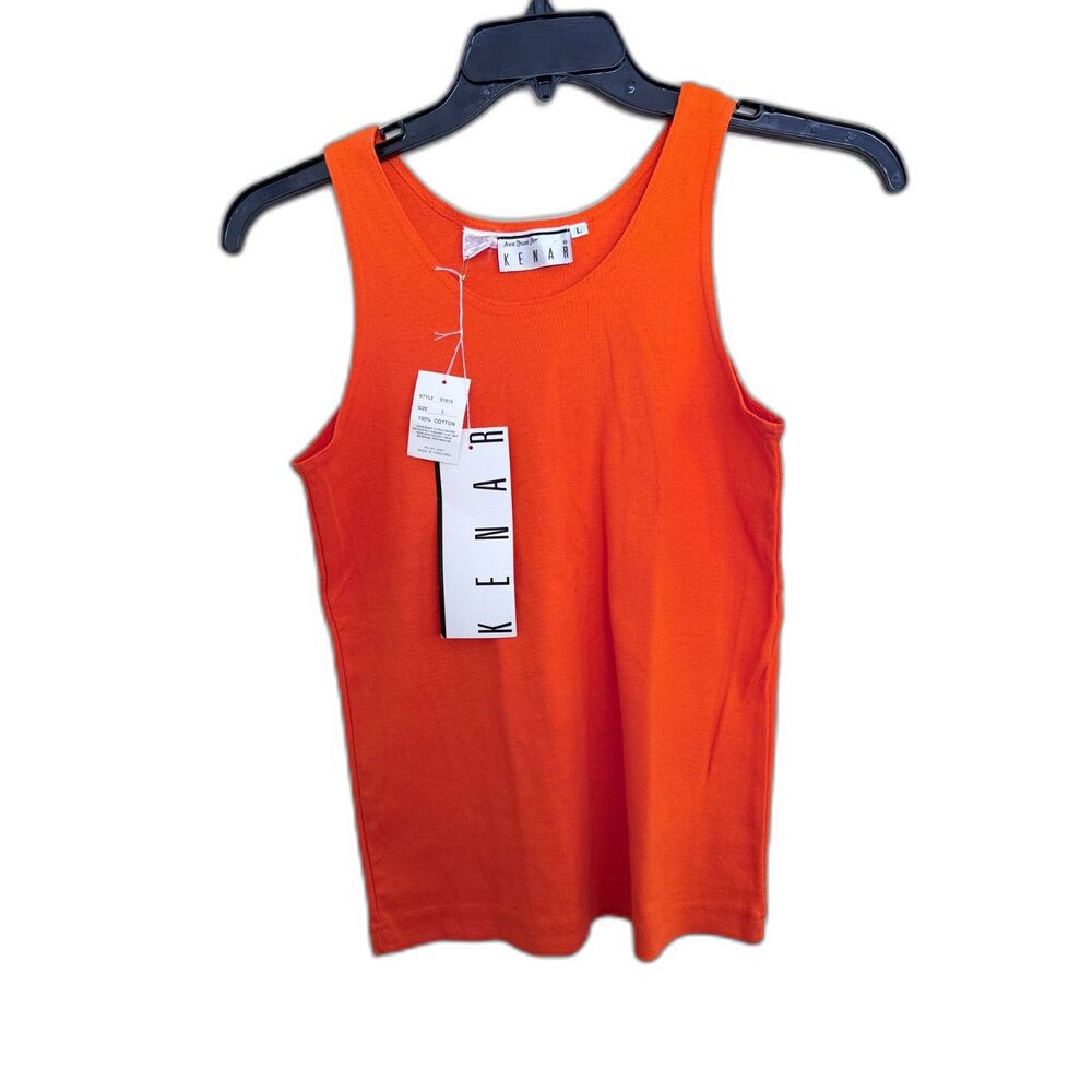 NWT 100% Cotton Vibrant Orange Tank Top‎ - Size Large